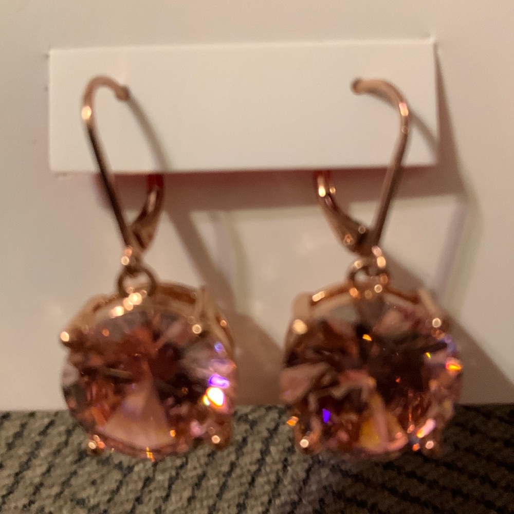 Betsey Johnson Pink CZ Drop Earring